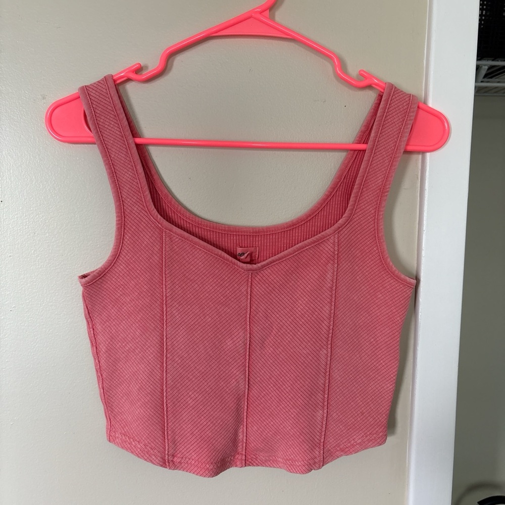 Aerie Pink Corset Crop Tank Top